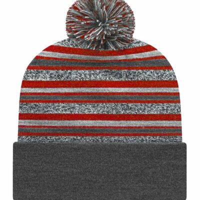 CAP AMERICA USA-Made Striped Beanie RKL12 USA-Made Striped Beanie Thumbnail