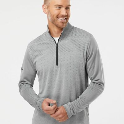 Adidas Men's Ultimate365 Heather Block Printed Quarter-Zip Pullover A522 Men's Ultimate365 Heather Block Printed Quarter-Zip Pullover Thumbnail