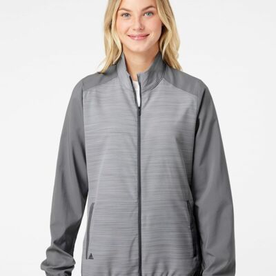 Adidas Women's Heather Block Full-Zip Windshirt A547 Women's Heather Block Full-Zip Windshirt Thumbnail