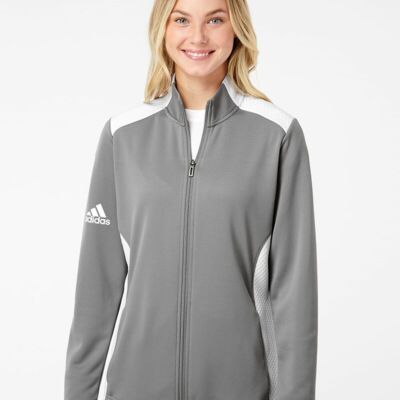 Adidas Women's Textured Mixed Media Full-Zip Jacket A529 Women's Textured Mixed Media Full-Zip Jacket Thumbnail