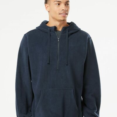 Burnside Men's Polar Fleece Quarter-Zip Hooded Pullover 3600 Men's Polar Fleece Quarter-Zip Hooded Pullover Thumbnail