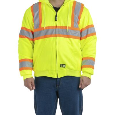 Berne Apparel Men's Hi-Vis Class 3 Hooded Active Jacket HVJ571 Men's Hi-Vis Class 3 Hooded Active Jacket Thumbnail