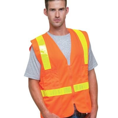 Bayside Unisex USA Made  22Surv-Y Class 2 ANSI High Vis Surveyor Safety Vest BA3786 Unisex USA Made  22Surv-Y Class 2 ANSI High Vis Surveyor Safety Vest Thumbnail