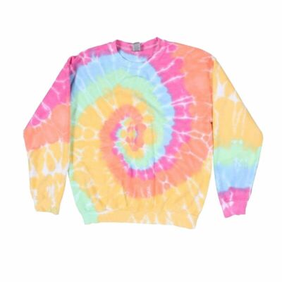 Dyenomite Blended Tie-Dyed Crewneck Sweatshirt 681VR Blended Tie-Dyed Crewneck Sweatshirt Thumbnail