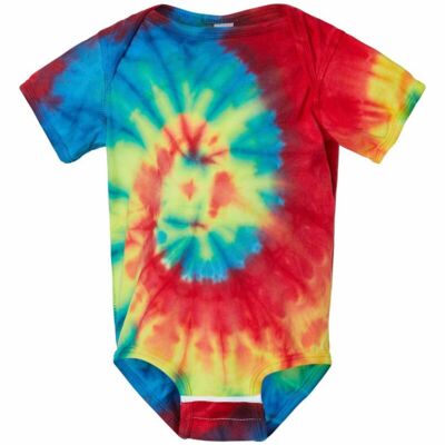 Dyenomite Infant Spiral Tie-Dyed Onesie 340MS Infant Spiral Tie-Dyed Onesie Thumbnail