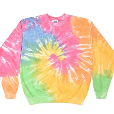 Colortone Unisex Tie-Dyed Fleece Crewneck Sweatshirt 8100 Unisex Tie-Dyed Fleece Crewneck Sweatshirt Thumbnail