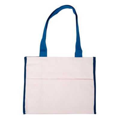 Cotton Gusset Accent Box Tote Bag Thumbnail