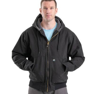 Berne Apparel Men's Highland Flex180® Washed Duck Hooded Work Jacket HJ317 Men's Highland Flex180® Washed Duck Hooded Work Jacket Thumbnail