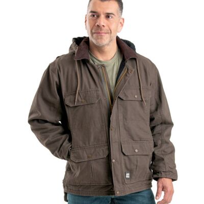 Berne Apparel Men's Heartland Washed Duck Zip-Off Hooded Coat JC613 Men's Heartland Washed Duck Zip-Off Hooded Coat Thumbnail