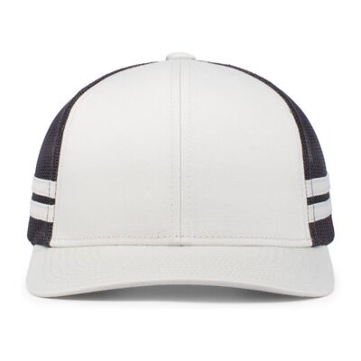 Pacific Headwear Low-Profile Stripe Trucker Cap P115 Low-Profile Stripe Trucker Cap Thumbnail
