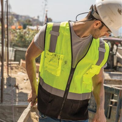 Kishigo Unisex Black Bottom Mesh Class 2 Vest 1509 Unisex Black Bottom Mesh Class 2 Vest Thumbnail