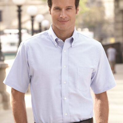 Van Heusen Men's Short Sleeve Oxford Shirt 13V0042 Men's Short Sleeve Oxford Shirt Thumbnail