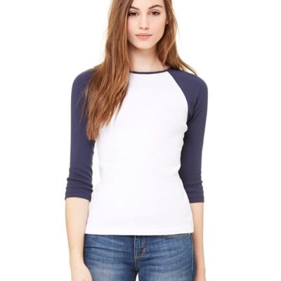 Bella + Canvas Women’s 1X1 Baby Rib Raglan Three-Quarter Sleeve Tee 2000 Women’s 1X1 Baby Rib Raglan Three-Quarter Sleeve Tee Thumbnail
