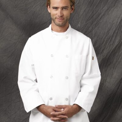 Chef Designs Button Chef Coat with Thermometer Pocket 0413 Button Chef Coat with Thermometer Pocket Thumbnail
