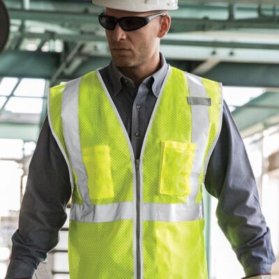 Kishigo Unisex Premium Brilliant Series® Three-Pocket Zippered Mesh Vest 1507 Unisex Premium Brilliant Series® Three-Pocket Zippered Mesh Vest Thumbnail