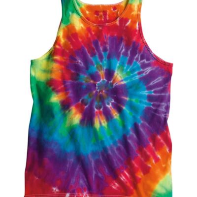 Dyenomite Multi-Color Spiral Tie-Dyed Tank Top 420MS Multi-Color Spiral Tie-Dyed Tank Top Thumbnail