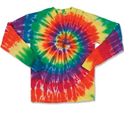 Dyenomite Multi-Color Spiral Tie-Dyed Long Sleeve T-Shirt 240MS Multi-Color Spiral Tie-Dyed Long Sleeve T-Shirt Thumbnail