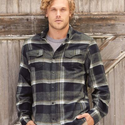 Burnside Men's Snap Front Plaid Flannel Shirt 8219 Men's Snap Front Plaid Flannel Shirt Thumbnail