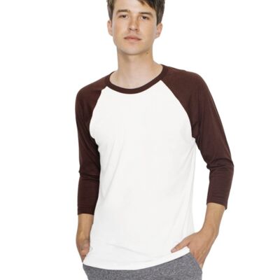 American Apparel Unisex USA-Made 50/50 Poly/Cotton Raglan Three-Quarter Sleeve Tee BB453US Unisex USA-Made 50/50 Poly/Cotton Raglan Three-Quarter Sleeve Tee Thumbnail