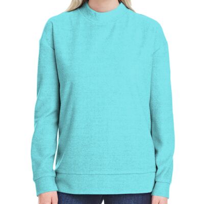 J. America Ladies' Weekend French Terry Mock Neck Crew JA8428 Ladies' Weekend French Terry Mock Neck Crew Thumbnail