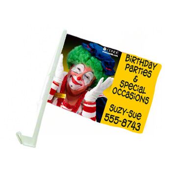 DyeTrans Flag for the Car, Small, Single Ply, 7.5" x 10.75", Includes 13.5" car flagpole FLAGS/P Flag for the Car, Small, Single Ply, 7.5" x 10.75", Includes 13.5" car flagpole Thumbnail