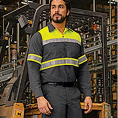 Red Kap Men's Hi-Visibility Colorblock Ripstop Long Sleeve Work Shirt SY70 Men's Hi-Visibility Colorblock Ripstop Long Sleeve Work Shirt Thumbnail