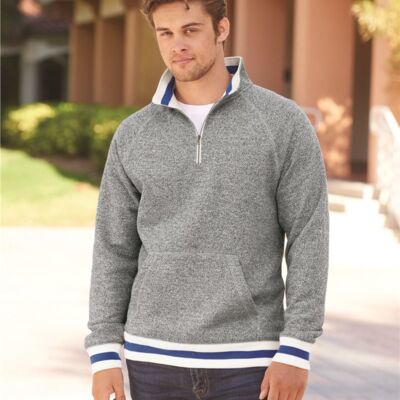 J. America Men's Peppered Fleece Quarter-Zip Sweatshirt 8703 Men's Peppered Fleece Quarter-Zip Sweatshirt Thumbnail