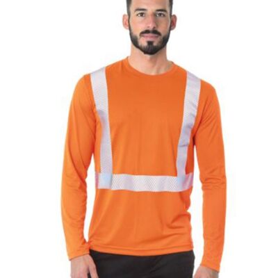 Bayside Unisex USA-Made Hi-Visibility Long Sleeve Performance T-Shirt - Segmented Tape 3740 Unisex USA-Made Hi-Visibility Long Sleeve Performance T-Shirt - Segmented Tape Thumbnail