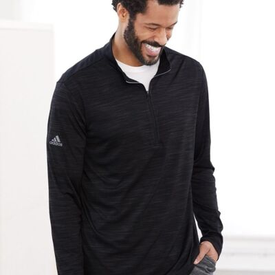Adidas Men's Lightweight Mélange Quarter-Zip Pullover A475 Men's Lightweight Mélange Quarter-Zip Pullover Thumbnail