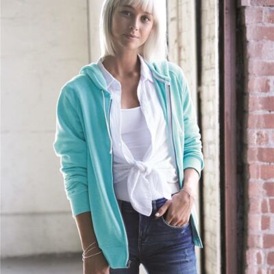 Jerzees Women's Snow Heather French Terry Full-Zip Hooded Sweatshirt 92WR Women's Snow Heather French Terry Full-Zip Hooded Sweatshirt Thumbnail