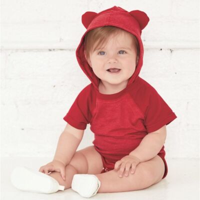 Rabbit Skins Infant Fine Jersey Raglan Bodysuit with Hood & Ears 4417 Infant Fine Jersey Raglan Bodysuit with Hood & Ears Thumbnail