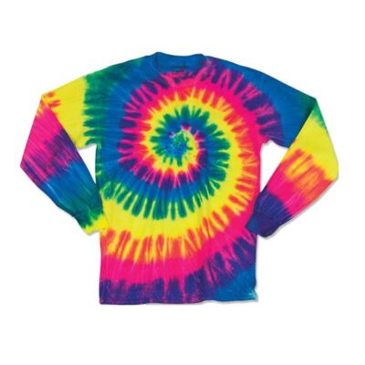 Dyenomite Youth Multi-Color Spiral Tie-Dyed Long Sleeve 24BMS Youth Multi-Color Spiral Tie-Dyed Long Sleeve Thumbnail