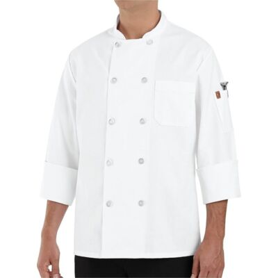 Chef Designs 100% Polyester Ten Pearl Button Chef Coat 0423 100% Polyester Ten Pearl Button Chef Coat Thumbnail