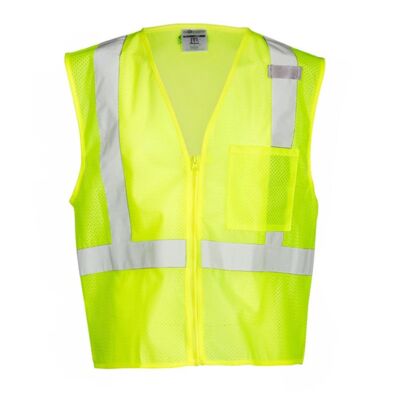 Kishigo Unisex Single Pocket Zipper Mesh Vest 1089-1090 Unisex Single Pocket Zipper Mesh Vest Thumbnail