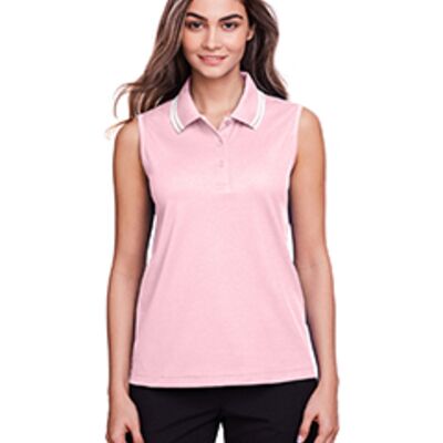 Devon & Jones CrownLux Performance® Ladies' Plaited Tipped Sleeveless Polo DG20SW CrownLux Performance® Ladies' Plaited Tipped Sleeveless Polo Thumbnail