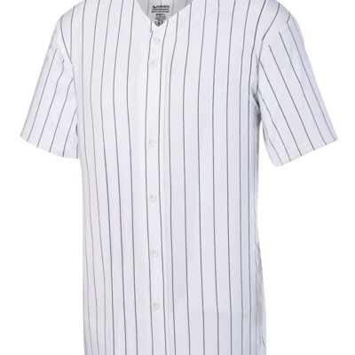 Augusta Sportswear Unisex Pinstripe Full Button Baseball Jersey 1685 Unisex Pinstripe Full Button Baseball Jersey Thumbnail