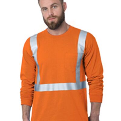 Bayside Unisex USA-Made 50/50 Hi-Visibility Long Sleeve Pocket T-Shirt 3782 Unisex USA-Made 50/50 Hi-Visibility Long Sleeve Pocket T-Shirt Thumbnail