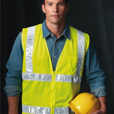 Bayside Unisex USA-Made Mesh Safety Vest 3785 Unisex USA-Made Mesh Safety Vest Thumbnail