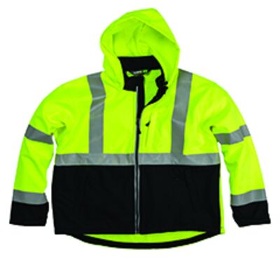 Berne Apparel Men's Hi-Vis Class 3 Hooded Softshell Jacket HVJS206 Men's Hi-Vis Class 3 Hooded Softshell Jacket Thumbnail