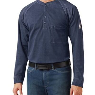 Bulwark Men's Long Sleeve Henley QT20 Men's Long Sleeve Henley Thumbnail