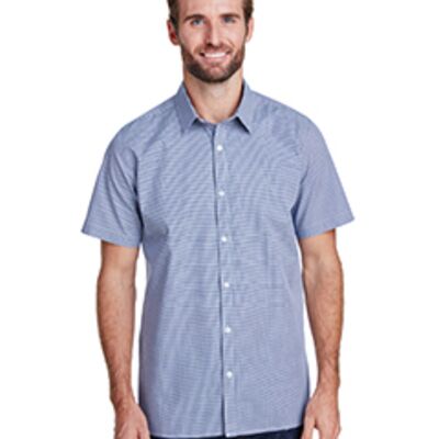 Artisan Collection by Reprime Men's Microcheck Gingham Short-Sleeve Cotton Shirt RP221 Men's Microcheck Gingham Short-Sleeve Cotton Shirt Thumbnail