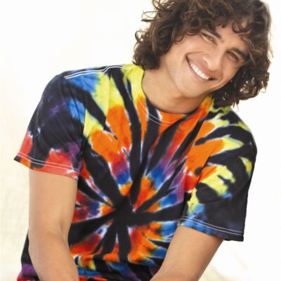 Dyenomite Rainbow Cut-Spiral Tie-Dyed T-Shirt 200TD Rainbow Cut-Spiral Tie-Dyed T-Shirt Thumbnail