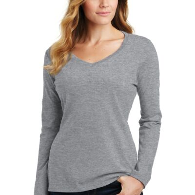 Port & Company Ladies Long Sleeve Fan Favorite V Neck Tee LPC450VLS Ladies Long Sleeve Fan Favorite V Neck Tee Thumbnail
