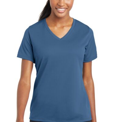 Sport Tek Ladies PosiCharge ® RacerMesh ® V Neck Tee LST340 Ladies PosiCharge ® RacerMesh ® V Neck Tee Thumbnail
