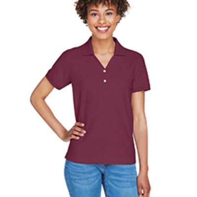 Devon & Jones Ladies' Pima Piqué Short-Sleeve Y-Collar Polo T-Shirt D100W Ladies' Pima Piqué Short-Sleeve Y-Collar Polo T-Shirt Thumbnail