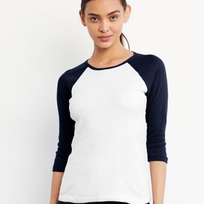 Bella + Canvas Bella Ladies 3/4 Sleeve Contrast T-Shirt BE2000 Bella Ladies 3/4 Sleeve Contrast T-Shirt Thumbnail