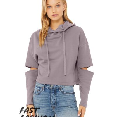 Bella + Canvas Fast Fashion Women's Cut Out Fleece Hoodie 7504 Fast Fashion Women's Cut Out Fleece Hoodie Thumbnail