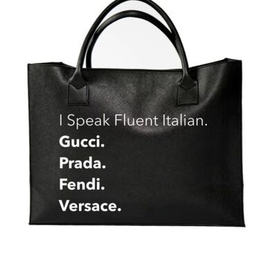 The Make Her Power Moves Tote - Italian Black The Make Her Power Moves Tote - Italian Black Thumbnail